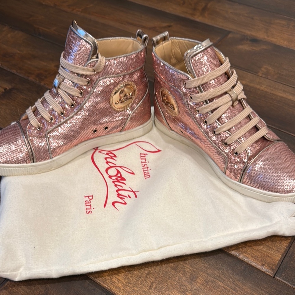 Christian Louboutin Pink High-Top Sneakers